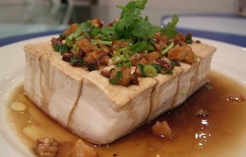 Tofu gotowane z krewetkami