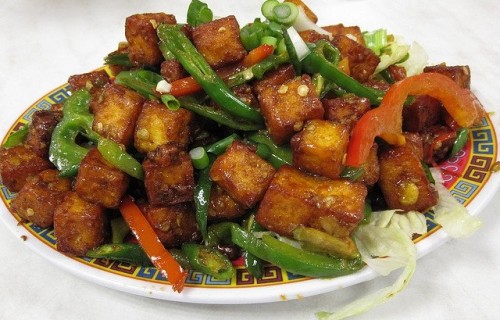 Tofu panierowane z papryką