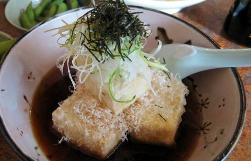 Tofu smażone z dorszem i nori