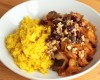 Curry ryżowe z baklażanem, morelami i żurawiną