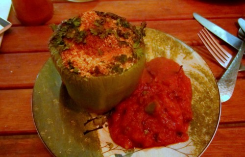 Papryka faszerowana z miksem marchewkowo-pomidorowym