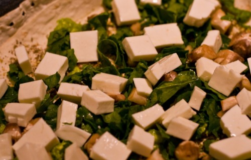 Tofu z porem i szpinakiem